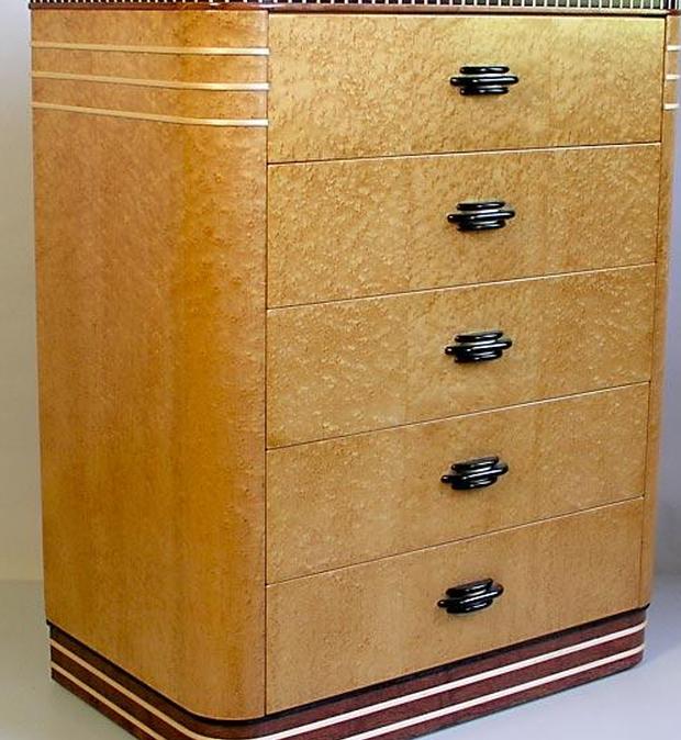 Комод в стиле ар-деко из клена Birdseye - Джоэл Либман