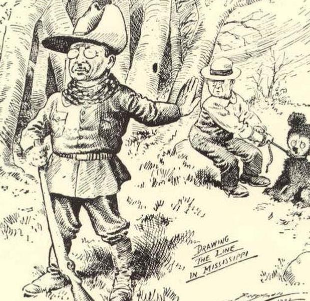 Карикатура Клиффорда Кеннеди Берримена, опубликованная в Washington Post, 1902 г.