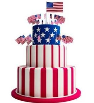 Трехъярусный торт с флагом