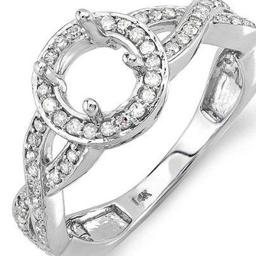 Полу-крепление, украшенное круглыми бриллиантами