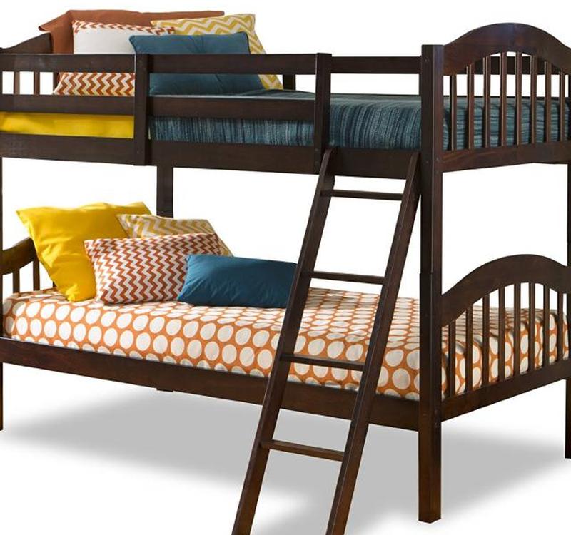 Двухъярусная двухъярусная кровать Storkcraft Long Horn из твердой древесины твердых пород