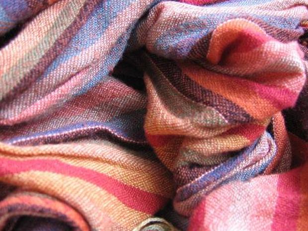 полосатый шерстяной шарф