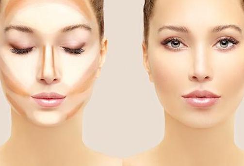 лицо женщины с контурным макияжем