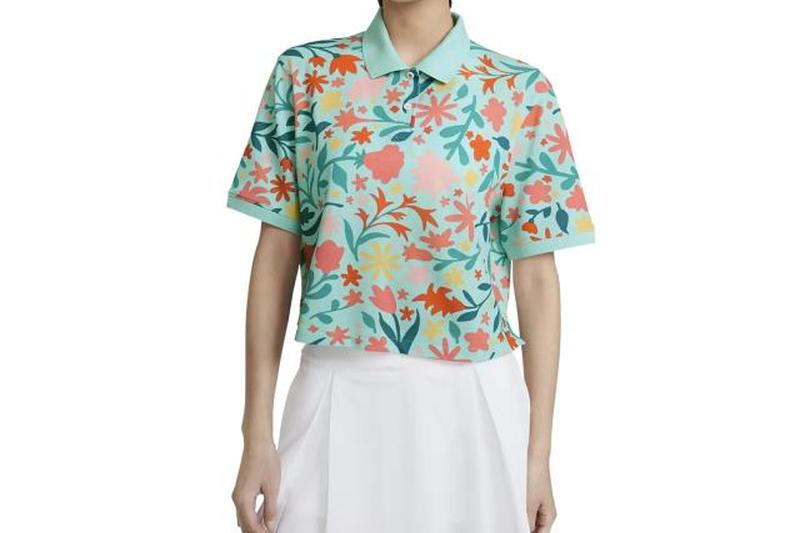 NIKE GOLF, футболка-поло свободного кроя с цветочным принтом