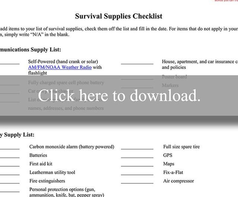 Контрольный список предметов для выживания