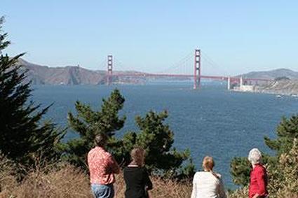 Вид на мост Золотые Ворота из Лендс-Энда