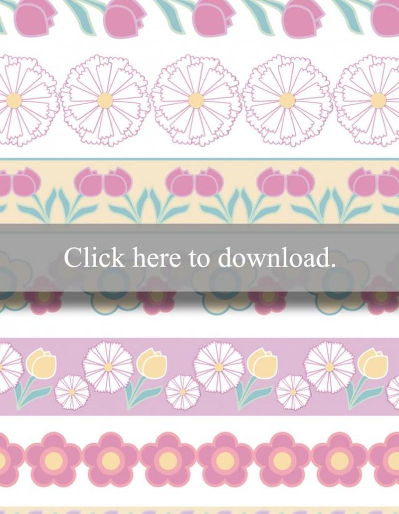 Для печати Скрапбукинг Весенние цветочные бордюры
