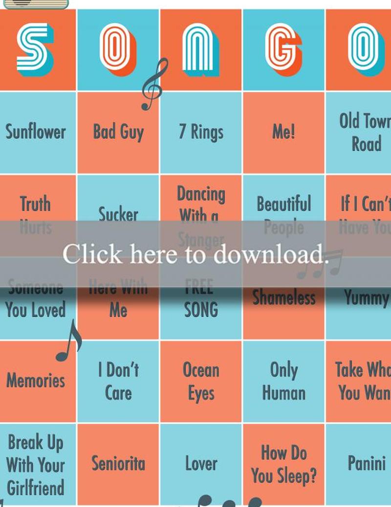 Популярный исполнитель и песенное бинго