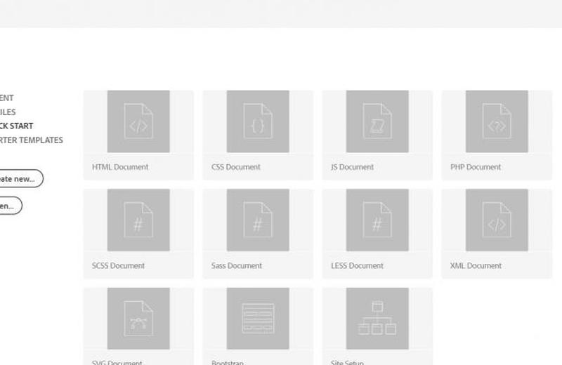 Различные языковые параметры для файлов в Dreamweaver.
